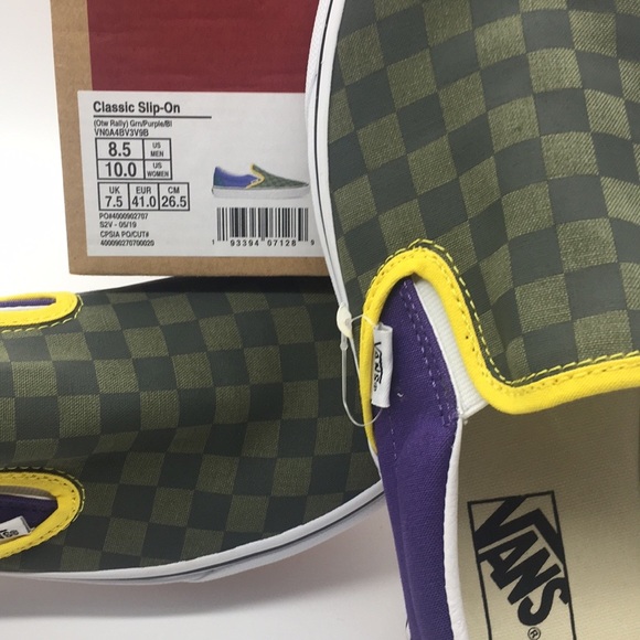 Vans Classic Slip-On OTW Rally Checkerboard Gm/Pur - Picture 6 of 8
